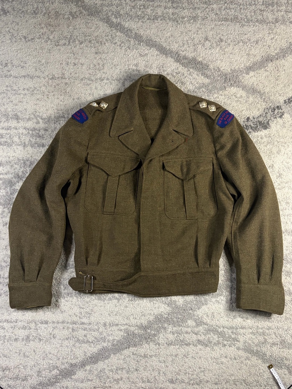 Vintage Canadian Army Black Watch RHR Wool Battle Dress Jacket Military Uniform